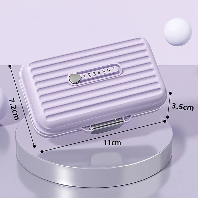 Mini Pill Box Travel Lightweight 7 Compartment Medicine Organizer Qme puple large