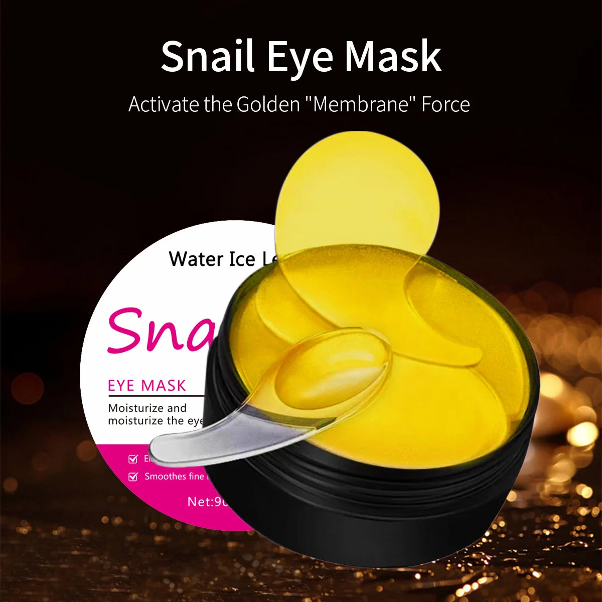 Snail Collagen Eye Mask, Containing Glycerin, Collagen, and Panthenol, Deeply Moisturizes and Nourishes the Skin Around the Eyes, Suitable for All Skin Types Qme