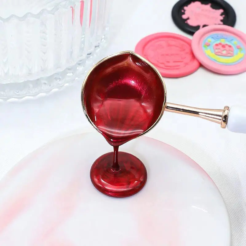 Two Diversion Port Wax Seal Spoon Sealing Spoon With Wooden Handel Wax Sealing Stamp Melting Spoon Wax Seal Warmer Wax Seal Qme