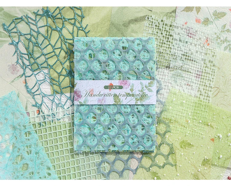 15 pcs Vintage Mixed Materials Lace paper Decor Scrapbook Materials DIY Photo Album Collage Journal Creative Stationery Supplies Qme B