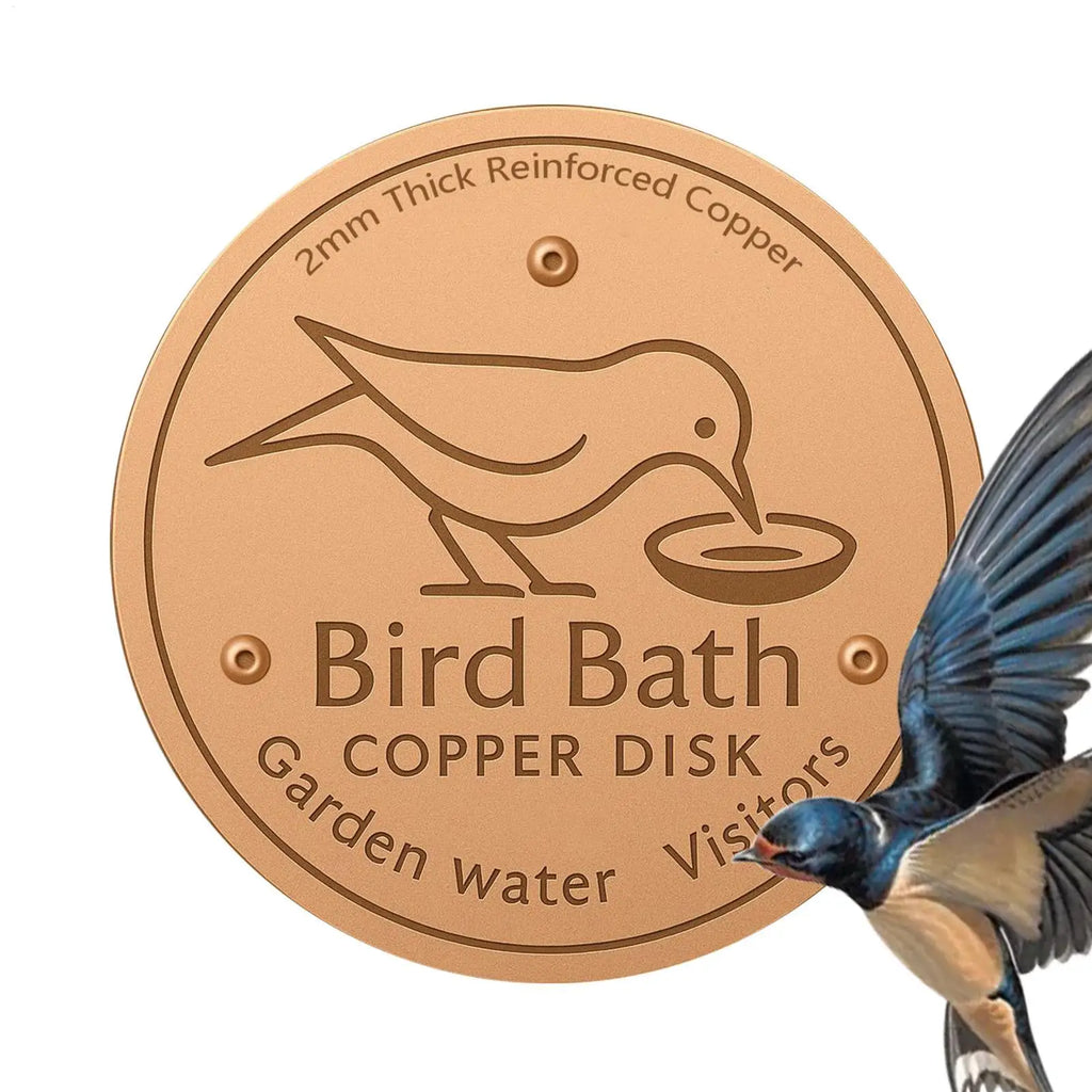 Water Fountain Disk for Bird Bath Copper Cleaning Disk Feeder Accessories Triple-Point Support Purifier Disc for Water Bowl Qme