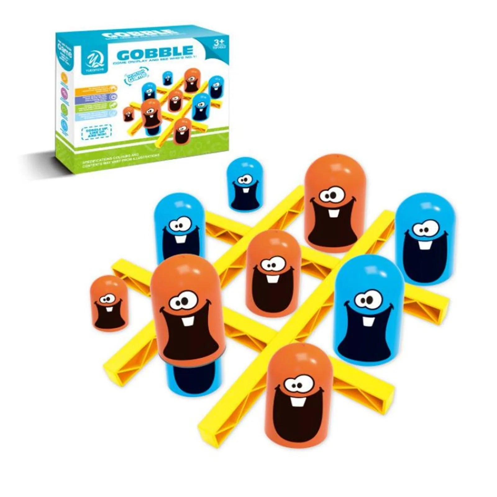 Strategy Game Educational Toy for Kids Tic Tac Toe Cartoon Thinking Training Gobblet Gobblers Board Game Big Eat Small Game Qme