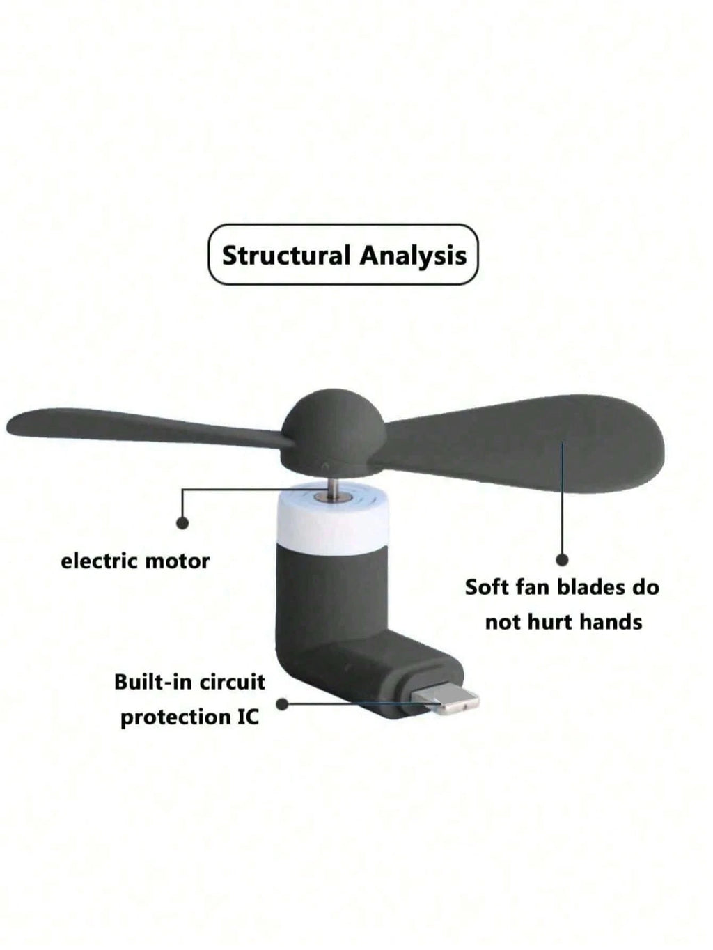 1 Lightning Interface Phone Fan Type-c Portable Mini Ready Use Upon Qme
