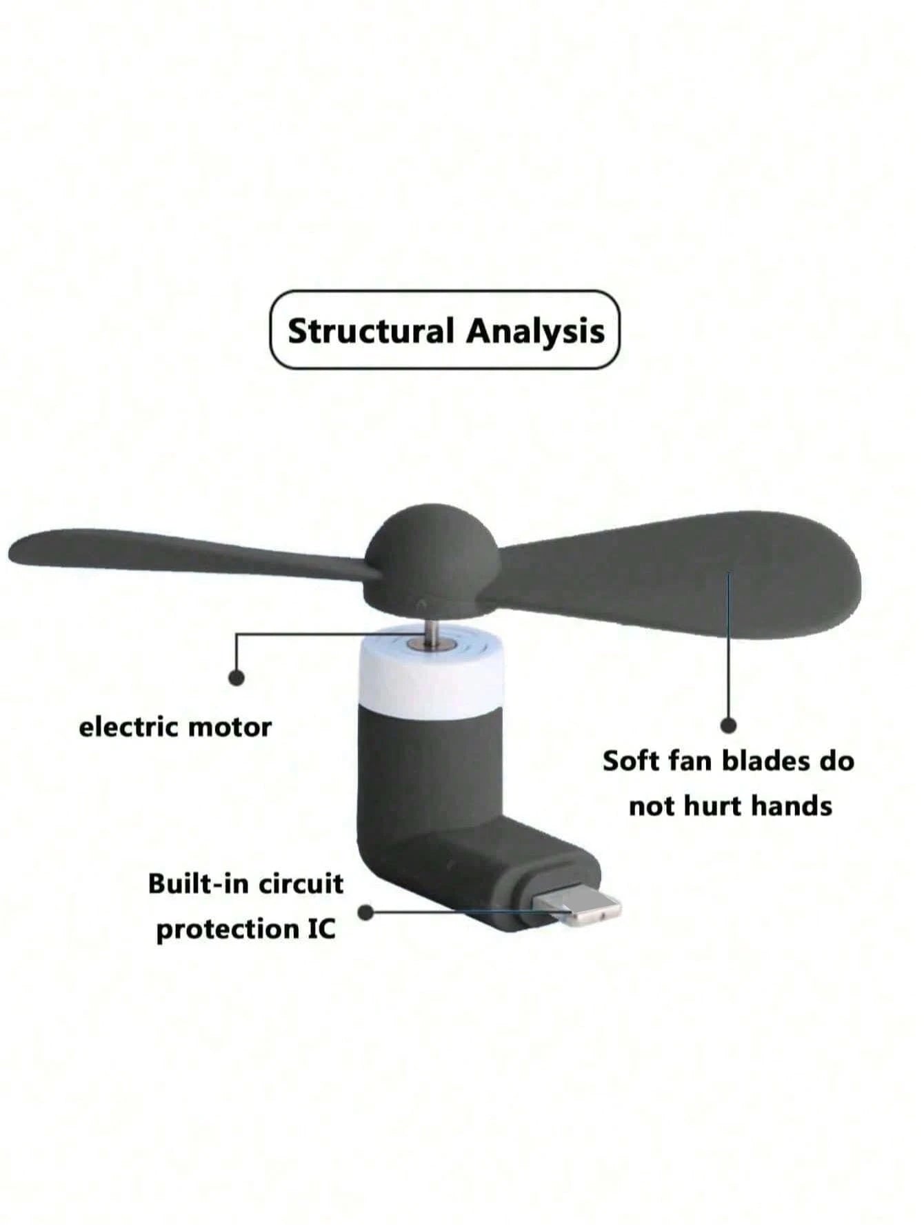 1 Lightning Interface Phone Fan Type-c Portable Mini Ready Use Upon Qme