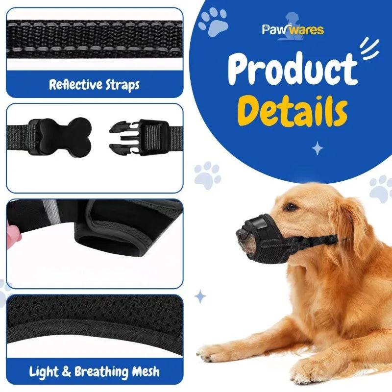 Adjustabl Cotton Dog Muzzle Soft Anti-bite Choking Protection Qme