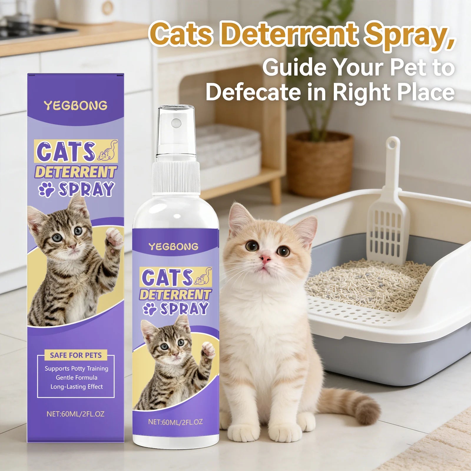 Pet Toilet Training Spray Induce Cat Pee Positioning Defecation Correct Bad Habit Reduce Scratching Behavior Cat Training Spray Qme