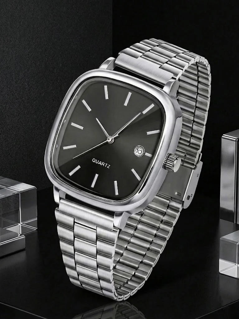 1PC Men's Male Quartz Wrist Watches Stainless Steel Minimalist Luxury Vintage Elegant Jewelry Y2K Party Dress Vacation Holiday F Qme