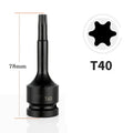 1PC 1/2inch Hex Torx Screwdriver Bits Drive Socket Adapter Heads T20 T40 T30 T100 Magnetic Wrench Hand Tools Accessories Qme T40