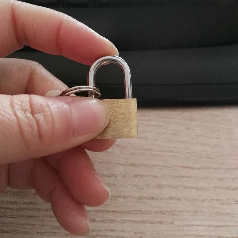Mini Solid Brass Padlock Anti Rust Waterproof Small Lock with Keys for Drawer Luggage Suitcase Cabinet Gym Locker Toolbox Qme