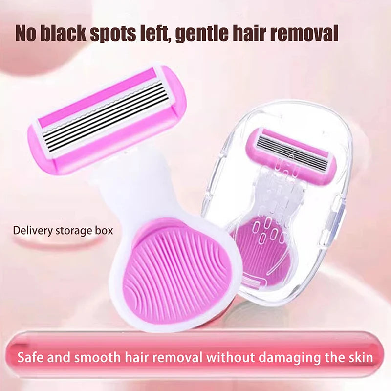 Women Safety Razor Stainless Steel Manual Beard Shaving Blades Body Qme