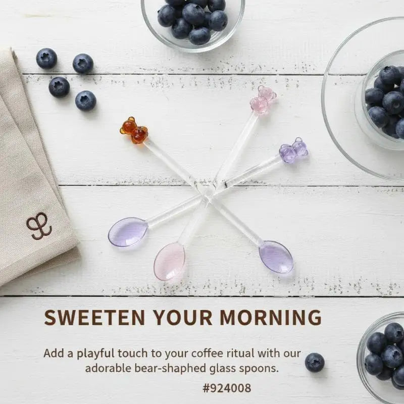 Long Handle Mixing Round Spoon Creative Bear Coffee Kitchen Dessert Qme