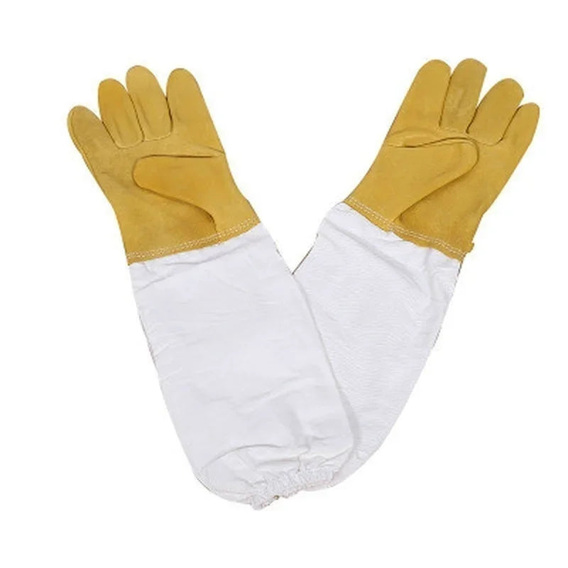 Beekeeper Protective Gloves Anti Bee Breathable Goatskin Yellow Qme YELLOW XXL