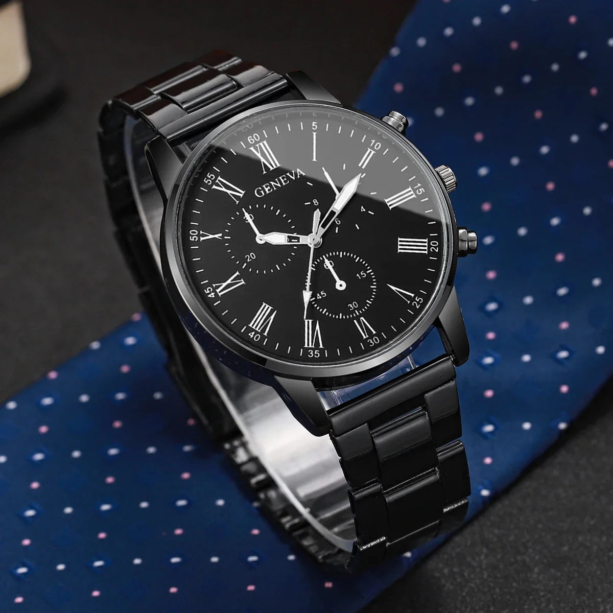 Fashion Men's Business Watches Luxury Quartz Wristwatch for Men Black Watch Relogio Masculino Reloj Man (Without Box) Qme