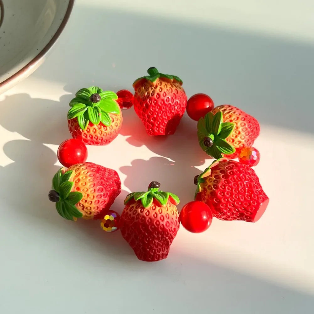 Simple Layered Beads Fruit Necklace Stackable Blueberries Multi Layer Qme B1 bracelet