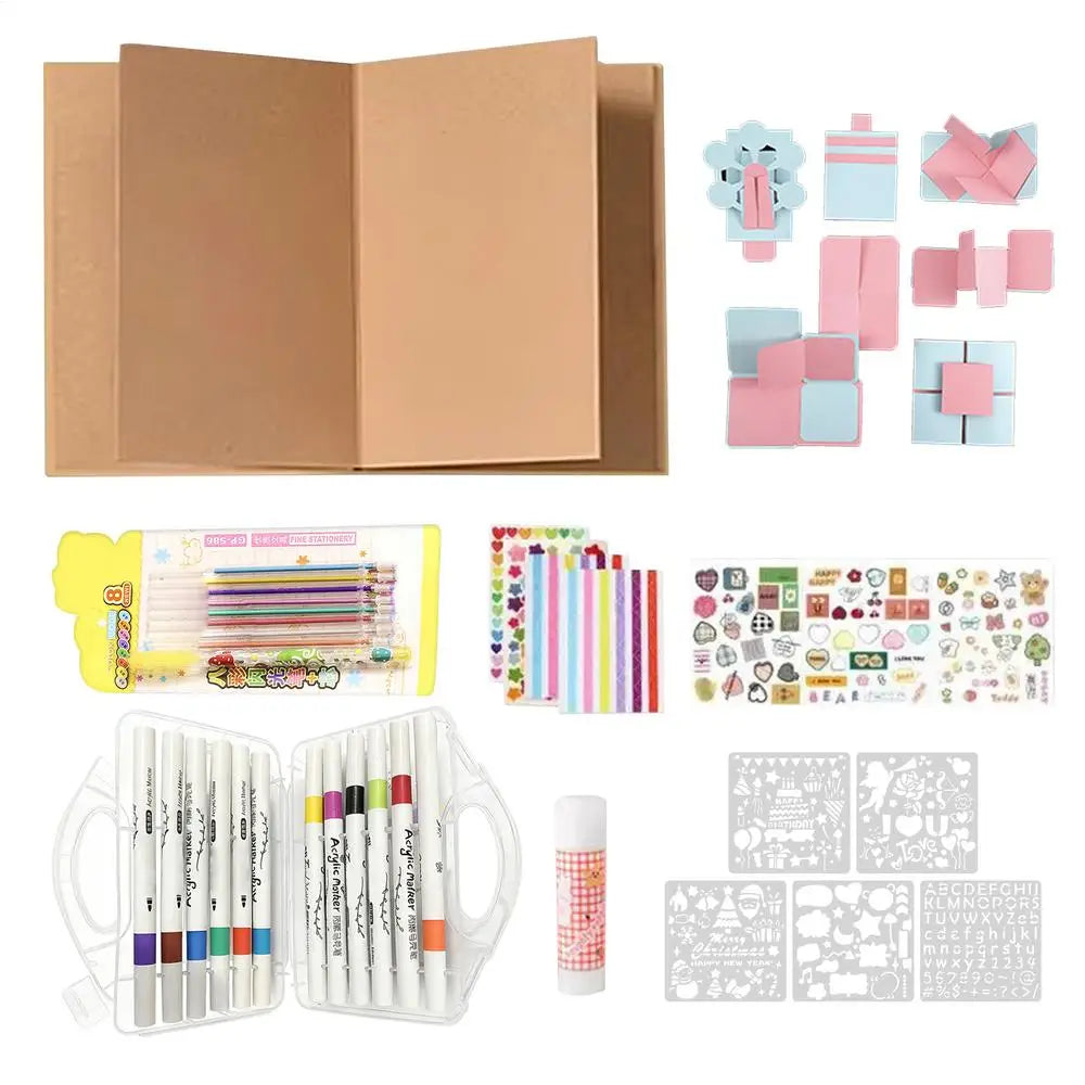 Foldable Scrapbook Album Folding DIY Paper Memory Book Picture Crafts Photo Collection Book For Graduation Valentines Day Qme B China Mainland