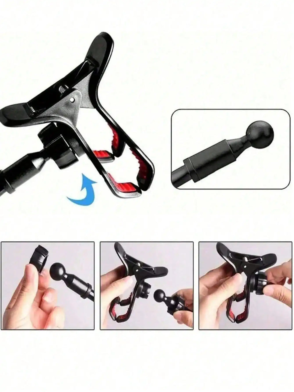 Mobile Phone Clip Stand Bedside 360 Degree Rotating Plastic Suitable Qme