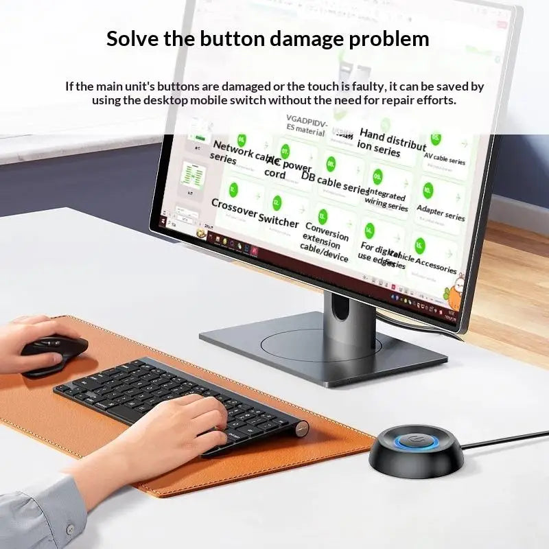 External Desktop Power Switch Button LED Convenient Off Control Qme