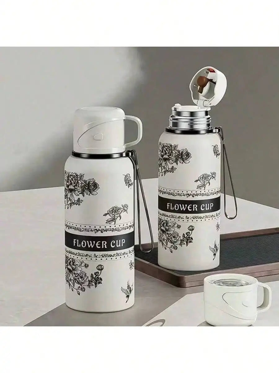 Gardenia Value Water Cup Stainless Steel Thermos Large Capacity Qme