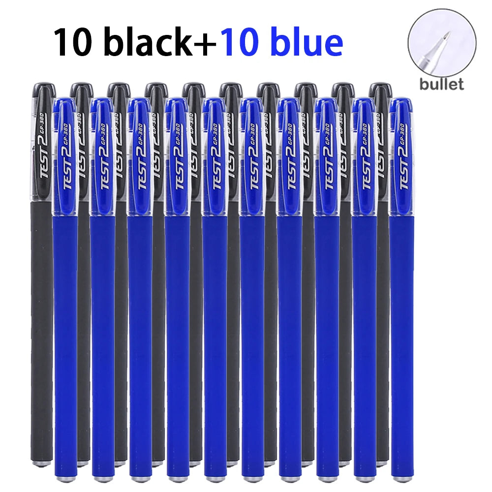 20-100Pcs Minimalist Gel Pen, 0.5mm Black/Blue/Red Ink Multi-purpose Gel Rollerball Pen For Office, School Student Qme 10 black 10 blue