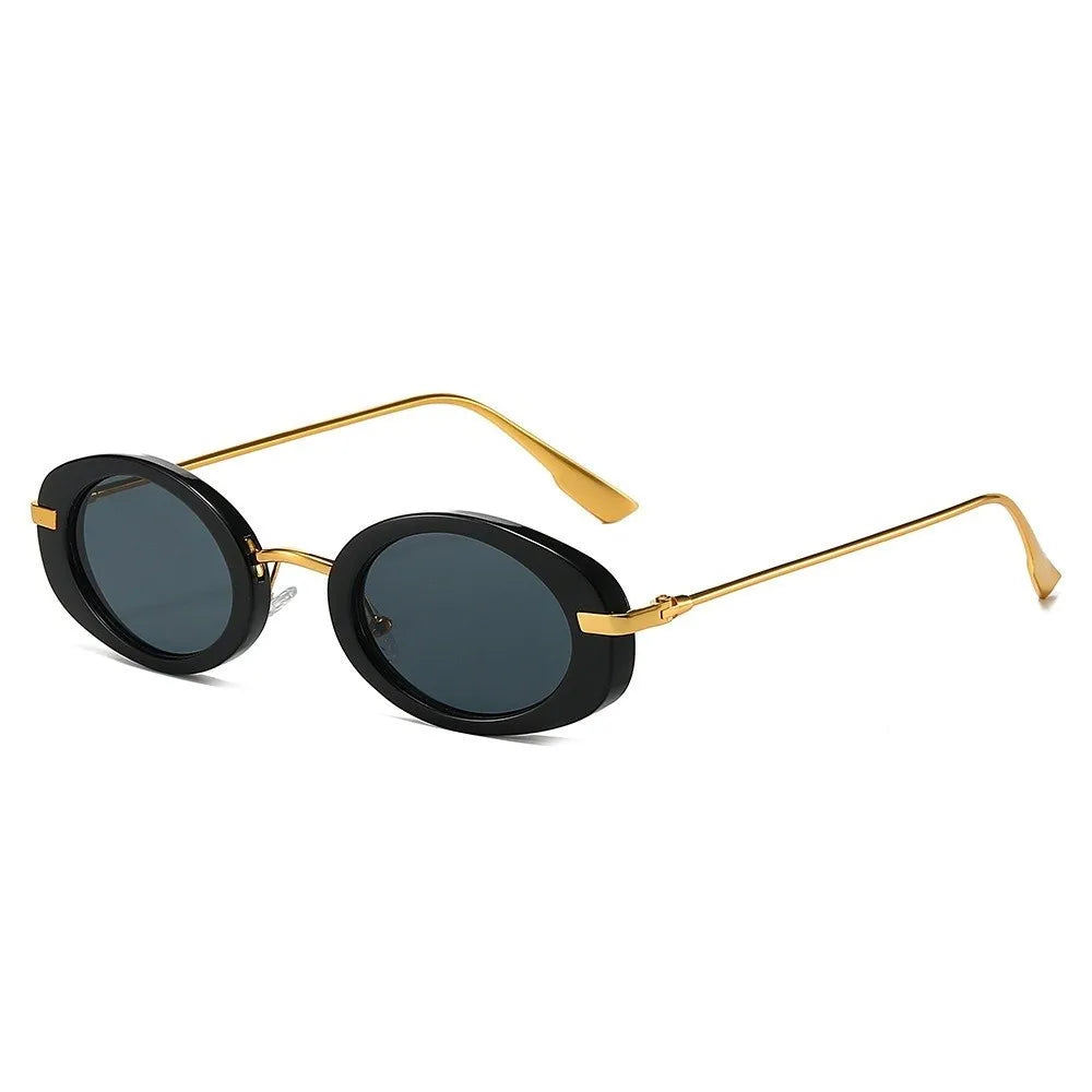 Vintage Retro Oval Sunglasses Small Frame Classic Trendy Fashion Qme Style A