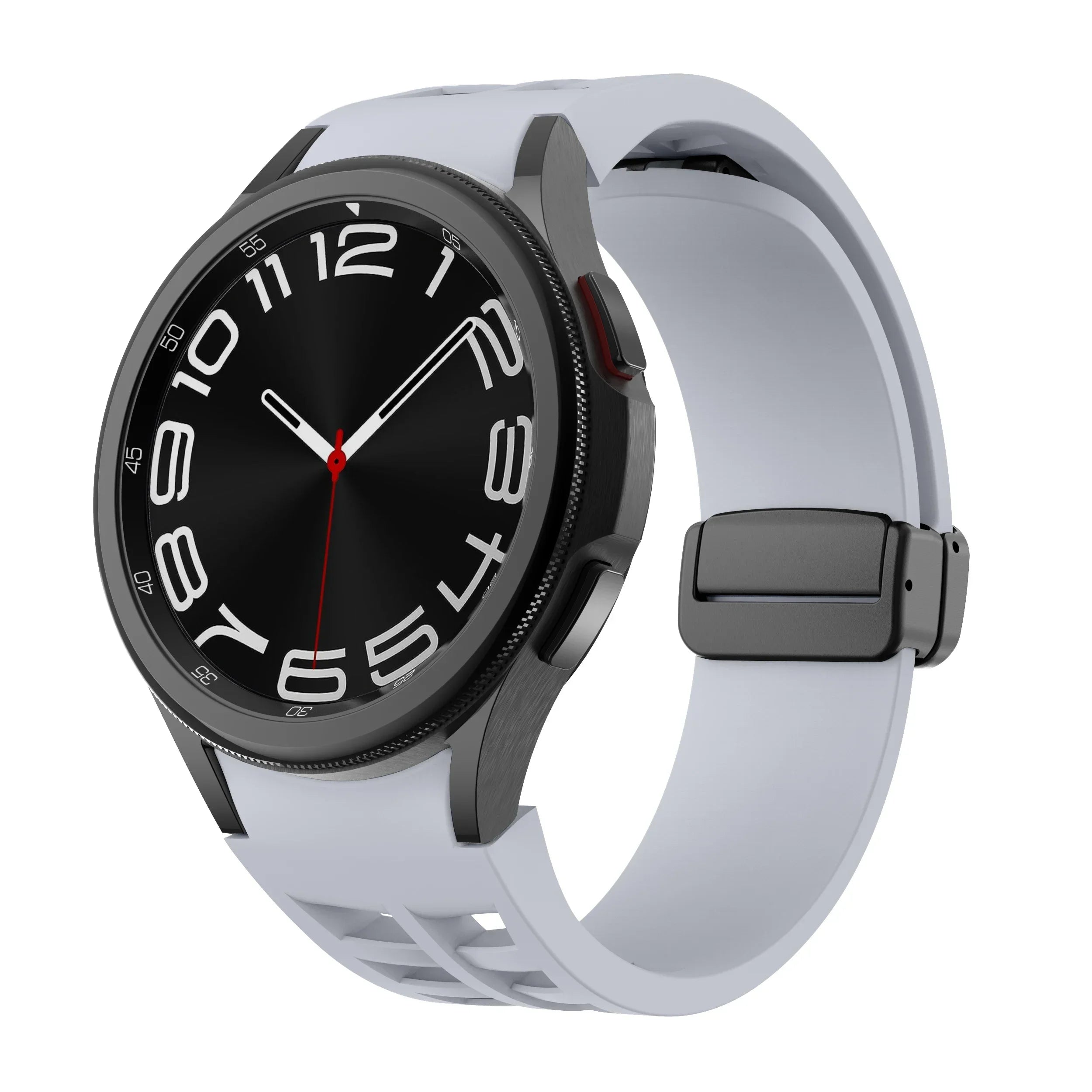 Magnetic Silicone Band for Samsung Galaxy Watch 6 Classic 43 47mm 4 42 46mm 5 Pro 45mm No Gaps Loop Strap for 4/5/6/7 40 44mm Qme