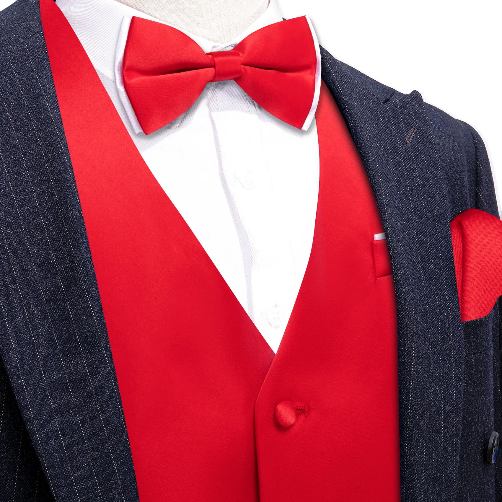 Elegant Satin Waistcoat Matching Bow Tie Men Multicolor Choice Ideal Qme