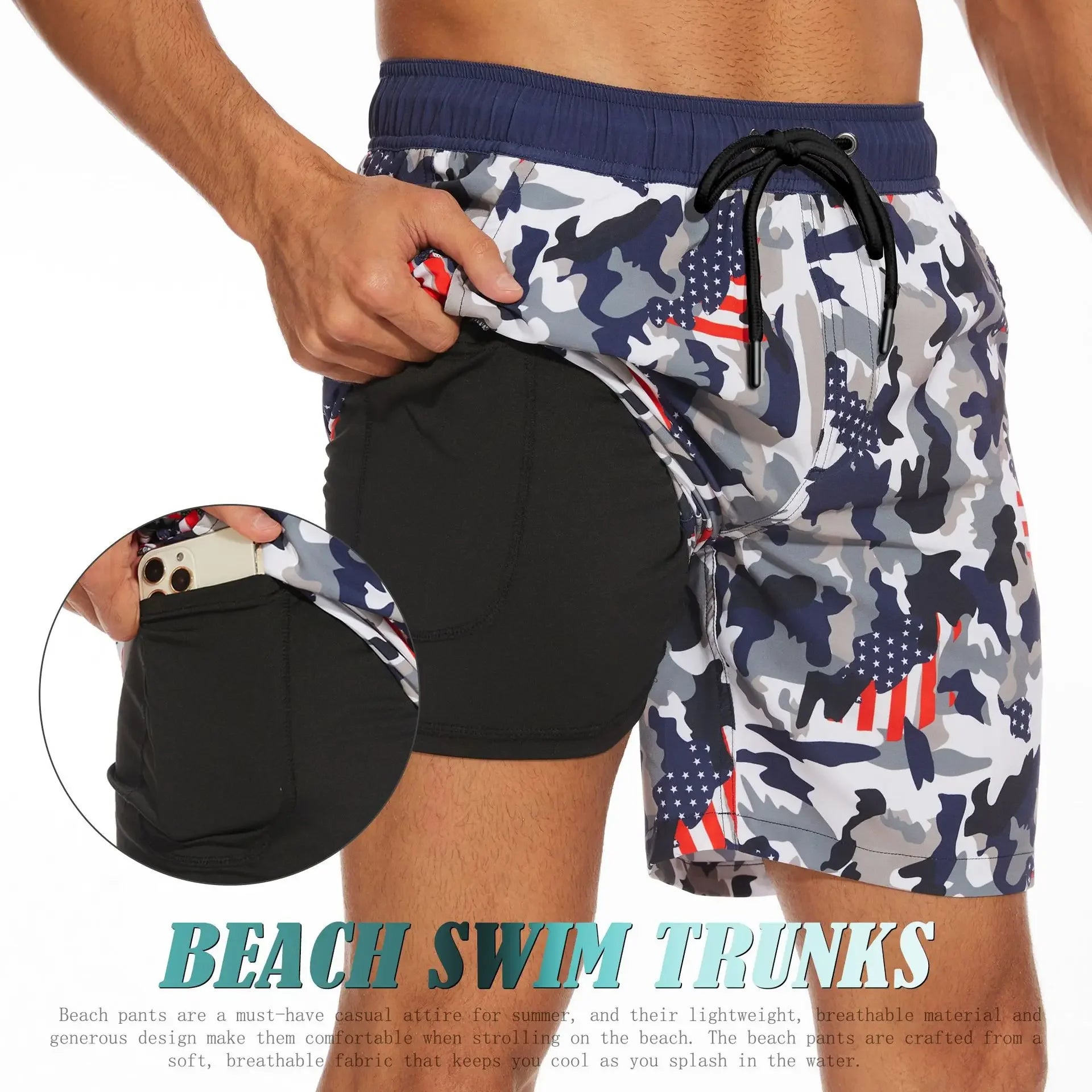 Men's Casual Large Size Beach Pants Corner Milk Silk Inner Street Clothing Breathable Soft Casual Daily Streetwear Short Men Qme 17 3XL