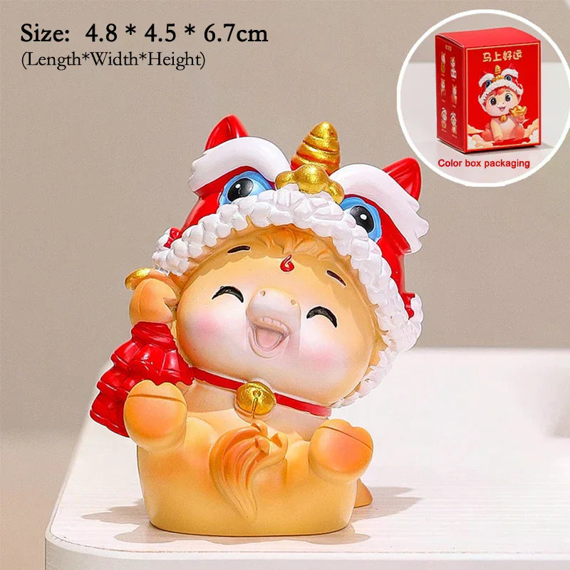 2026 Cute Year Of The Horse Ornament Lucky New Year Horse Toy DIY Desktop Decoration Car Ornament Pony Decor New Year Gift Qme