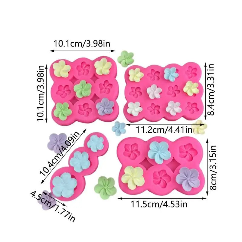 3 6 9 12Grids Candle Soap Crafts Kitchen Baking Mold 3D Flower Qme