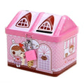 Cute Bear House Coin Box Creative Metal Bank Currency Box Coin Bank Children's Savings Tank Birthday And Christmas Gift Rabbit Qme pink