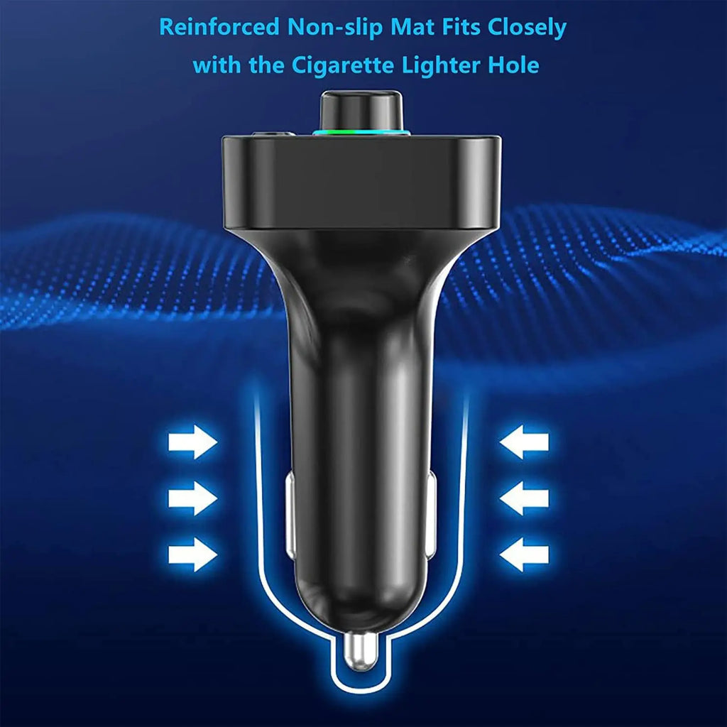 Bluetooth FM Transmitter for Car, Bluetooth 5.0 Car Mp3 Player with Led Display,7 Color Backlit Dual USB Car Radio Adapter Qme