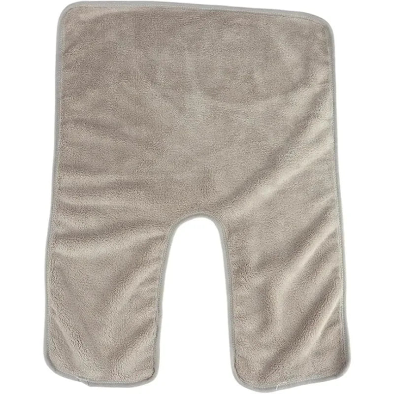 U-shaped Facial Towels Estheticians Massage Coral Fleece Split Qme light grey