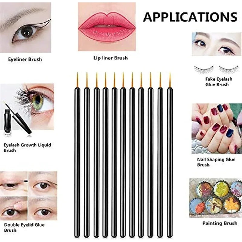100 Disposable Eyeliner Brushes Lip Brush Covers Tool Sticks Qme