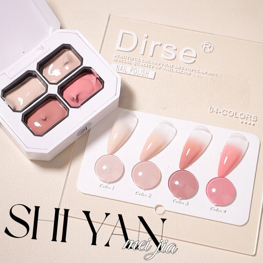 4 Grids Gel Nail Polish Gradient Semi-permanent Soakable UV LED Qme GTCH-4G-A