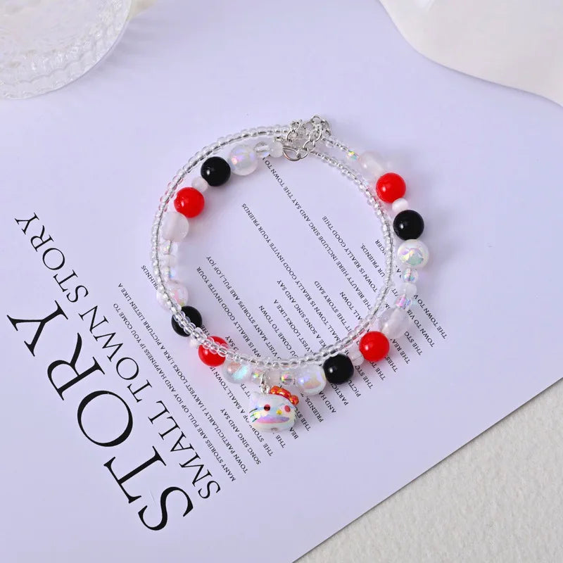 Hello Kitty Kuromi Beaded Bracelet Friend Jewelry Double-layer Rice Qme