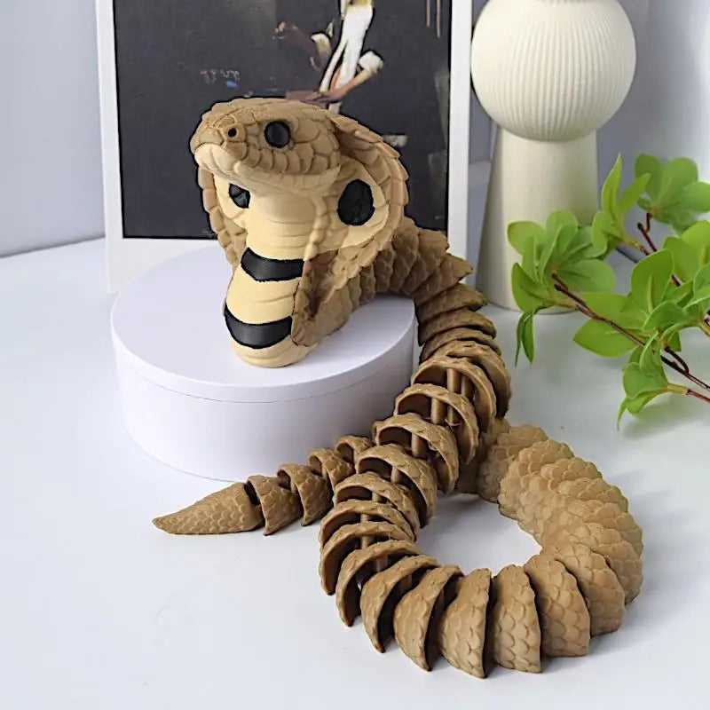 3D Printed King Cobra Statue Realistic Modeling Realistic Modeling Snake Ornaments Tabletop Display. Qme