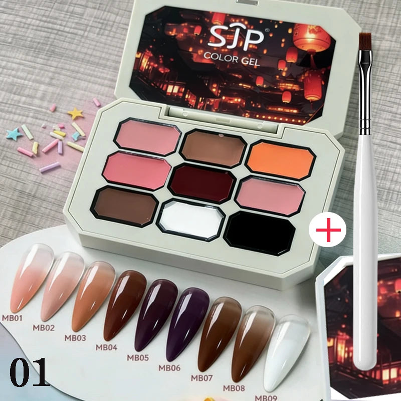 9 12Colors Macaron Gypsum Painting Nail Polish Patting Smudge Canned Qme 01 1
