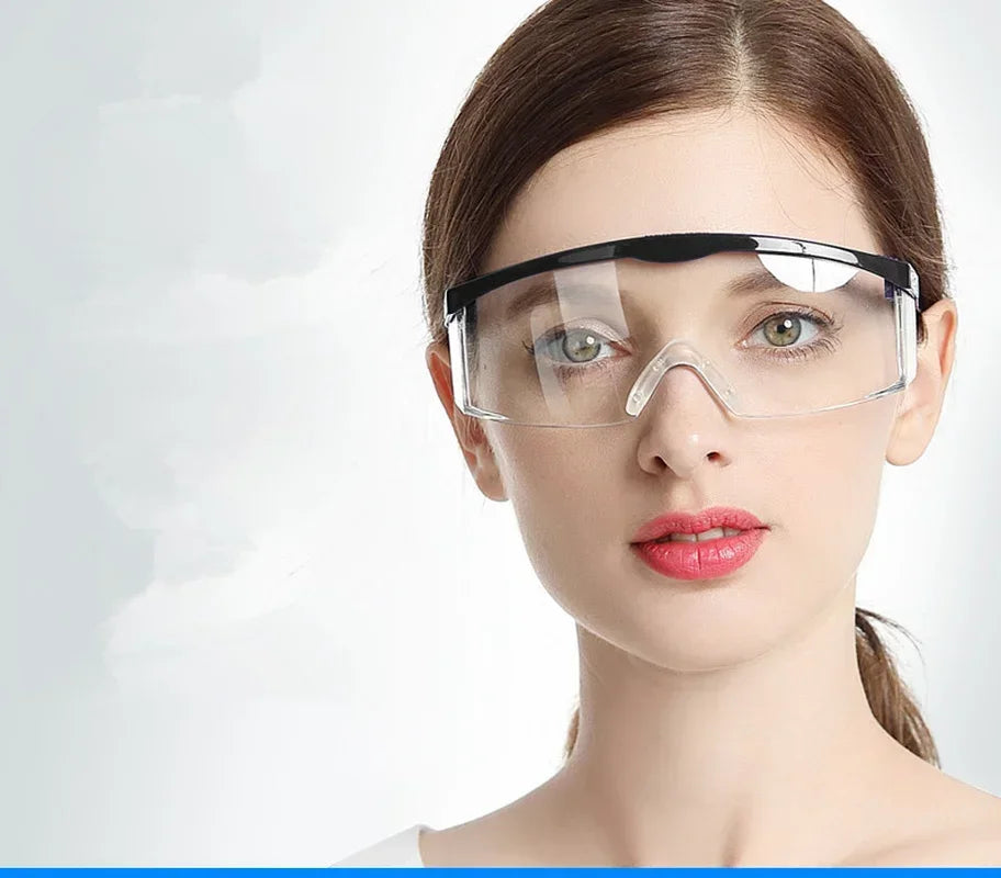 T Goggles Safety Glasses Lab Eye Protection Protective Eyewear Clear Lens Workplace Safety Goggles Anti-dust Supplies Qme 5pcs