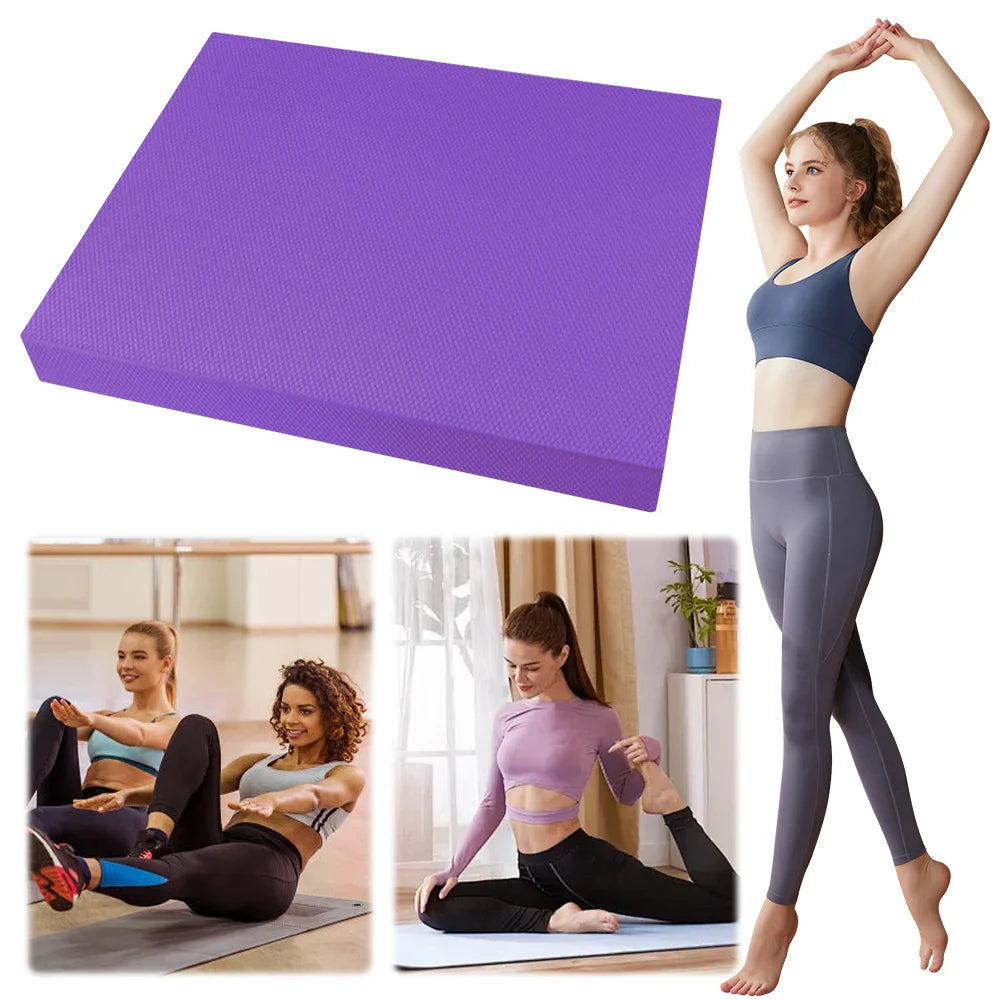 Yoga Balance Pad Thickened Exercise Balance Pad Fitness Balancing Pad Foam Cushion Mat for Yoga Pilates Stretching Qme