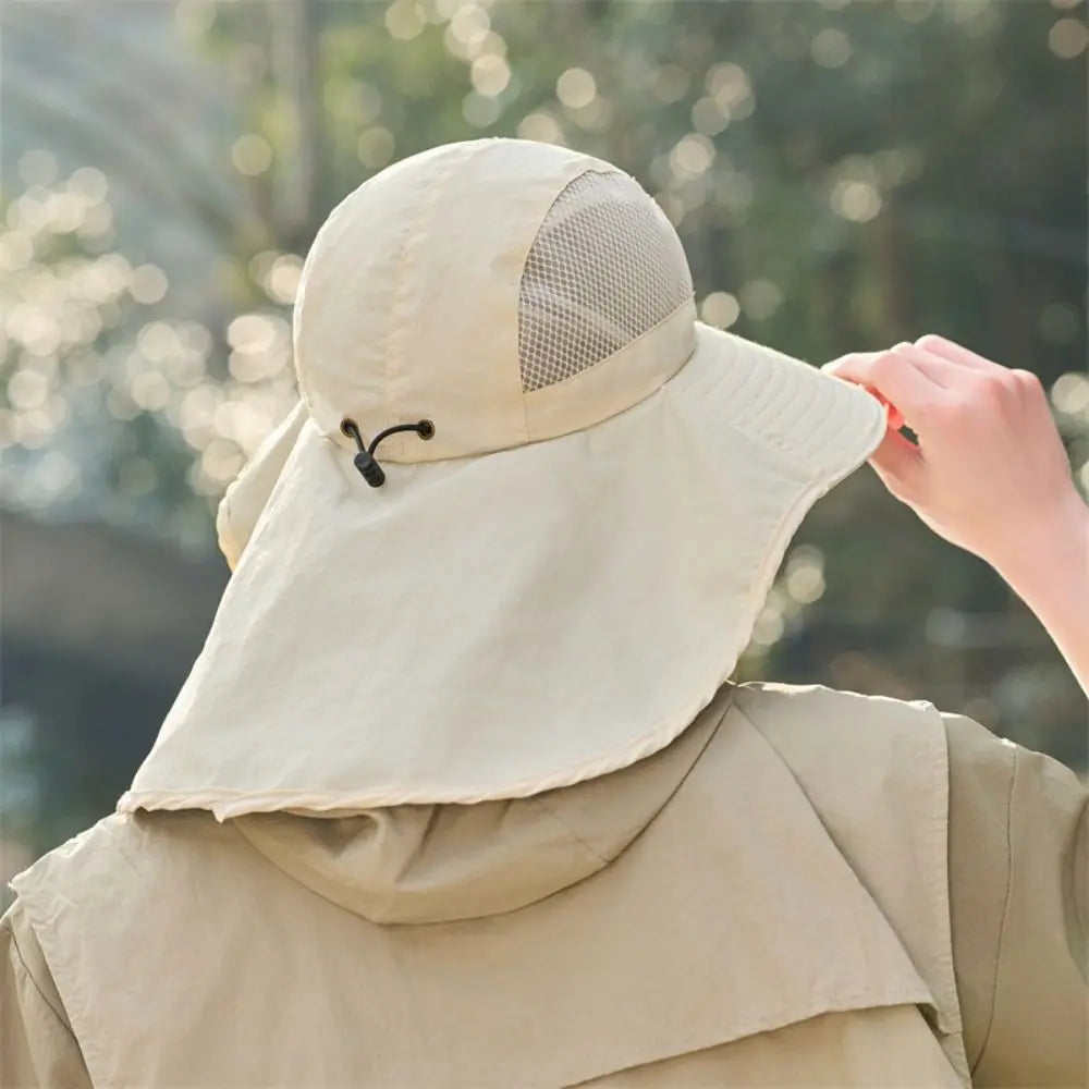 Fashion Mesh Men Fishing Hat UV Protection Sunscreen Male Fisherman Cap Mountaineering Portable Outdoor Sun Hat Hiking Qme
