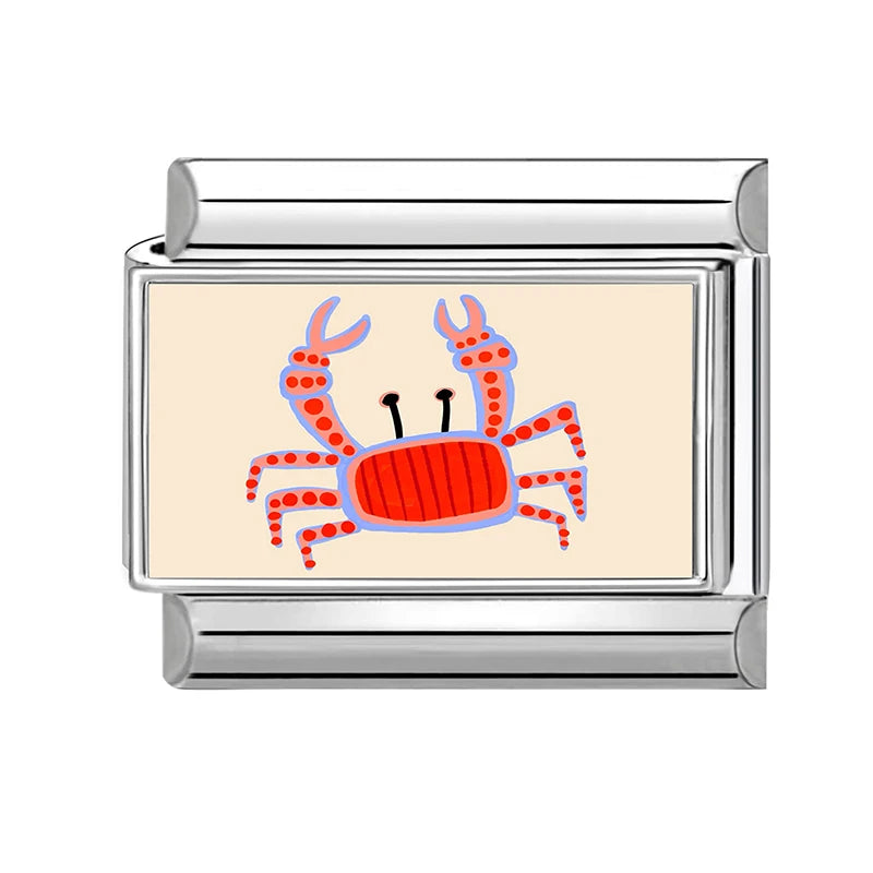 Dropshipping Wholesale Crabs Pattern Fish Shell Whale Italian Charm