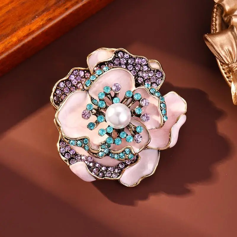 Flower Insert Brooch Metal Branch Pins For Brooches Fashion DIY Clothing Corsage With Insert Flowers Wearable Women Brooch Pins Qme style 5