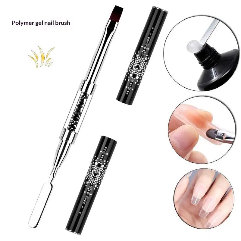 Crystal Nail Art Liner Brush Dual Head Painting Pen Lightweight Qme