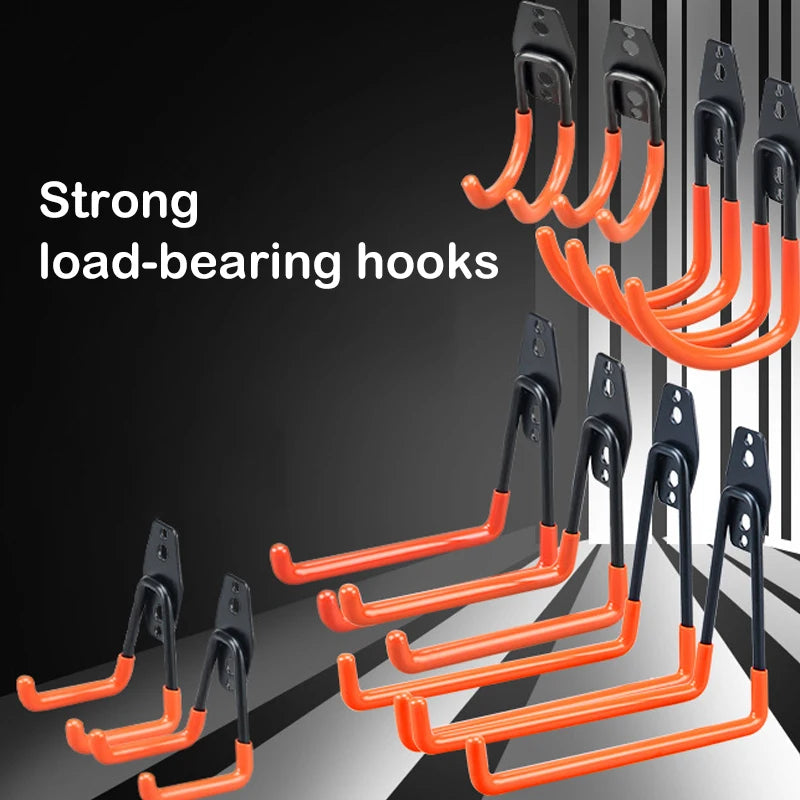 Heavy Duty Metal Hook Garage Organizer Wall Mount Bicycle Hanger Hooks Wall Mount Anti-slip Storage Hook For Ladders Garden Tool Qme