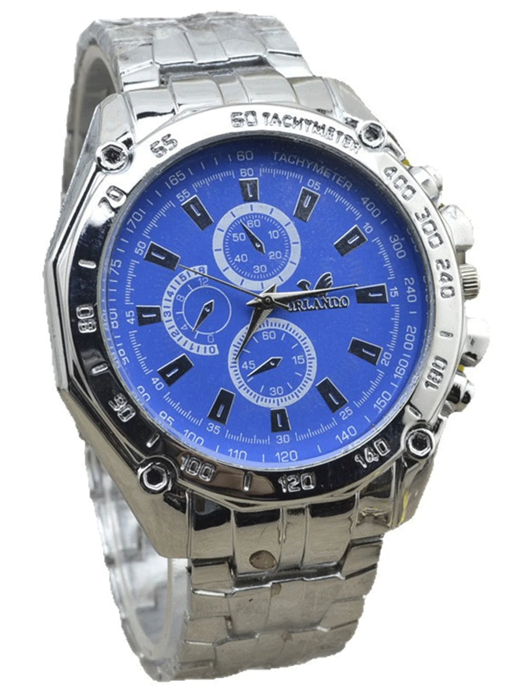 2-piece steel strap three eye men's watch precision scale business men's watch casual men's watch set Qme