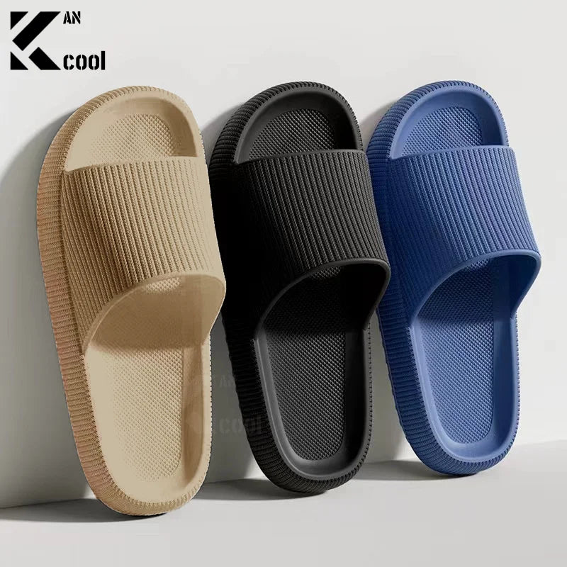 Summer Slippers For Men Women Soft Slippers Indoor Home Slides Cloud Slipper Men Flat Sandals Beach Shoes Man Male Flip Flops Qme