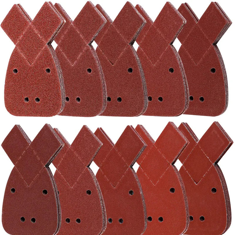 10pcs Mouse Sanding Sheets Sandpaper For Mouse Sander, Grit Pack 60 - 320 Grits To Fit Black And Decker Detail Palm 4 Holes Qme
