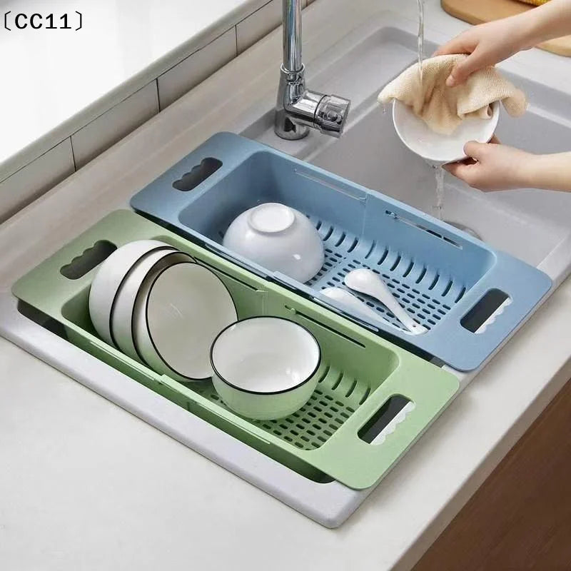 Retractable Kitchen Vegetable Fruit Washing Rack Extendable Qme