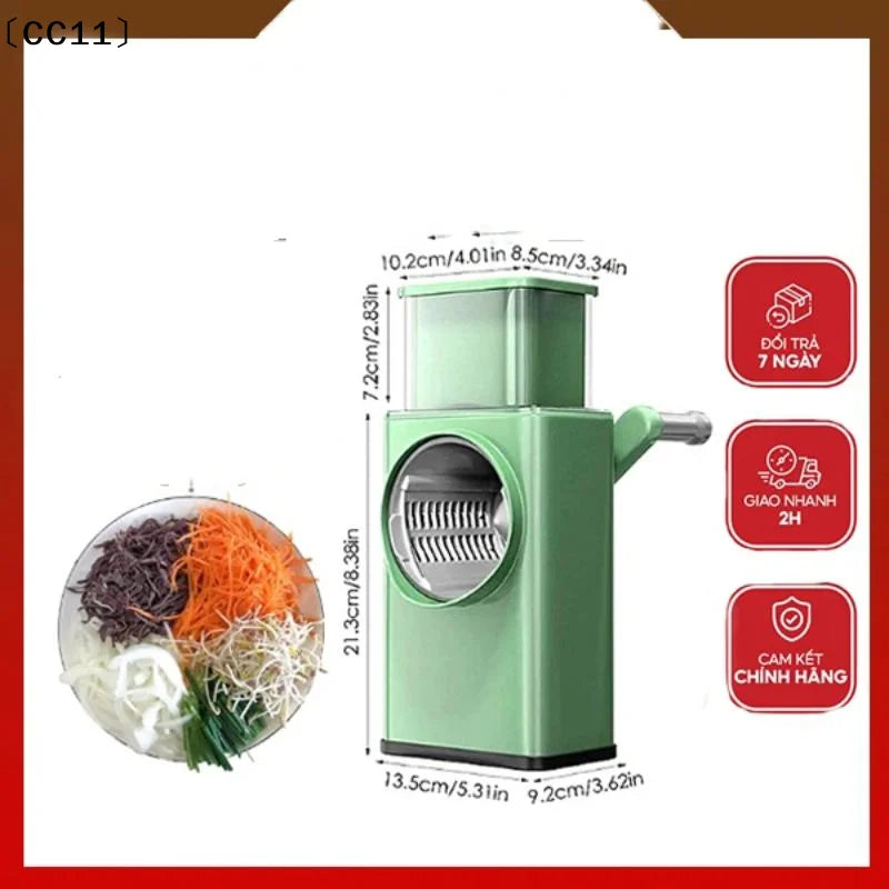 Multifunction Vegetable Cutter Stainless Steel Panel Hand Crank Qme