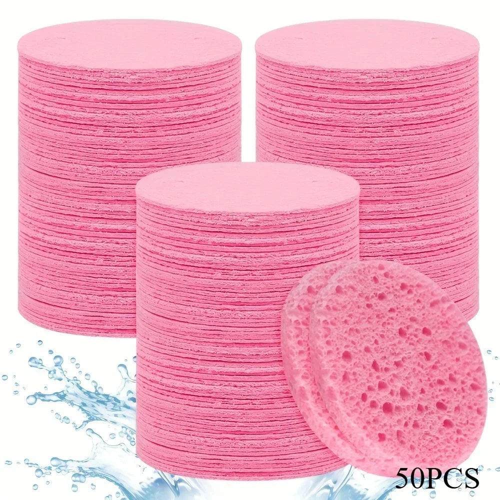 50/20/10PCS Compressed Facial Sponge Cosmetic Hydrotherapy Sponge Suitable for Daily Cleansing, Makeup Removal, and Exfoliation Qme